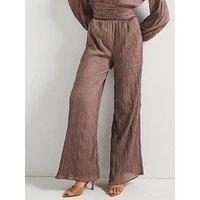 V By Very Pleated Trouser - Brown
