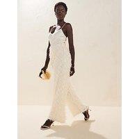 V By Very Clipped Jacquard Wide Leg Trouser - Cream