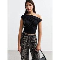 New Look Off The Shoulder Cropped Top - Black