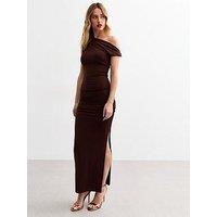 New Look Twist Shoulder Maxi Dress - Brown