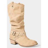 Joe Browns Beaumont Slouch Suede Boots - Stone