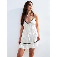 New Look White Crinkled Mini Beach Dress