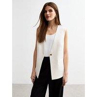 New Look One Button Tailored Waistcoat - White