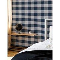 Superfresco Glamorous Check - Navy Wallpaper