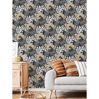Fresco Lykke Tree Dark - Charcoal / Natural Wallpaper