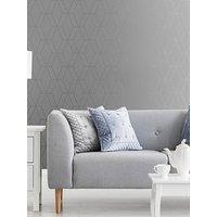 Superfresco Diamond Geo - Grey / Silver Wallpaper