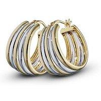 The Love Collection Sterling Silver Two Colour Hoop Earrings