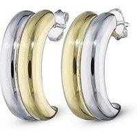 The Love Collection Sterling Silver Two Colour Hoop Earrings