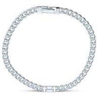 The Love Collection Sterling Silver Cz Gents Bracelet