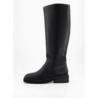 V By Very Flat Clean Riding Boots - Black