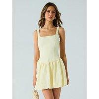 Forever New Heidi Petite Bubble Hem Mini Dress- Yellow