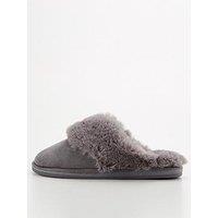 V By Very Mule Slippers - Grey