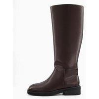 V By Very Flat Clean Riding Boots - Brown