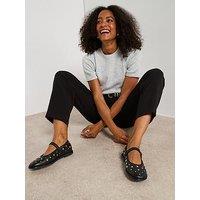 V By Very Mary Jane Ballet Pump With Studs - Black