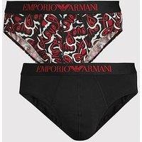 Emporio Armani Bodywear 2 Pack Heart Print Briefs - Multi