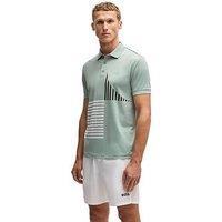Boss Mens Golf Paddy Striped Regular Firt Polo - Green