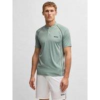 Boss Mens Golf Pariq Mesh Slim Fit Polo - Green