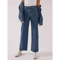 Armani Exchange Logo Jacquard 5 Pocket Jean - Blue