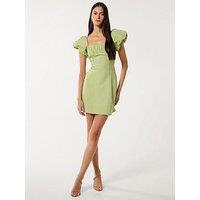 Forever New Aspen Ruched Mini Dress - Green