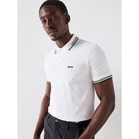 Boss Mens Golf Paul Slim Fit Polo Shirt - White