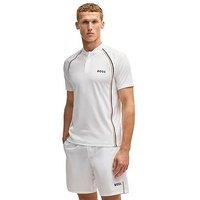 Boss Mens Golf Pariq Mesh Slim Fit Polo - White