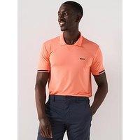 Boss Mens Golf Palle Mesh Regular Fit Polo - Red