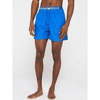 Emporio Armani Bodywear Logo Double Waistband Swimshorts - Bright Blue