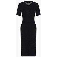 Armani Exchange Knitted Viscose Logo Dress - Black