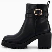 V By Very Block Heel Chunky Chelsea Ankle Boots - Black