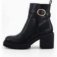 V By Very Wide Block Heel Chunky Chelsea Ankle Boot - Black