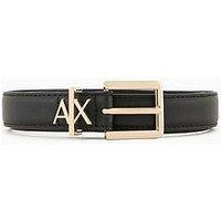 Armani Exchange Metal Logo Belt - Black