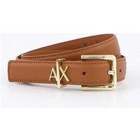 Armani Exchange Metal Logo Belt - Brown