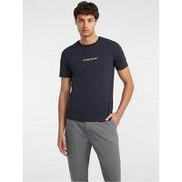 Guess Jeans Short Sleeve Slim Fit Logo Embroidered T-Shirt - Navy