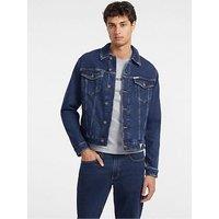 Guess Jeans Slim Fit Trucker Denim Jacket-Dark Blue