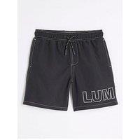 River Island Boys Luminis Swim Shorts - Black