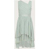 Monsoon Girls Abigail One Shoulder Prom Dress - Sage & Green