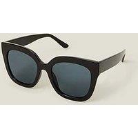 Accessorize Chunky Solid Black Oversized Sunglasses - Black