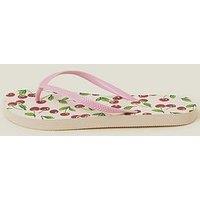 Accessorize Cherry Print Flip Flops - Red