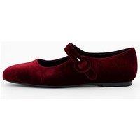 V By Very Velvet Ballet Pumps - Red Velvet