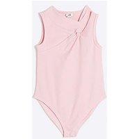 River Island Girls Ribbed Knot Bodysuit - Pink