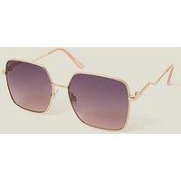 Accessorize Pinky Oversized Metal Frame Sunglasses - Gold