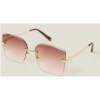 Accessorize Oversized Smokey Lense Sunglasses - Gold