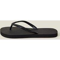 Accessorize Crystal Embellished Flip Flops - Black