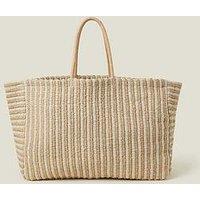 Accessorize Stripe Oversized Tote Bag - Natural