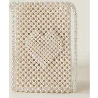 Accessorize Bridal Pearl Phone Bag - Ivory