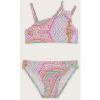 Monsoon Girls Paisley Asymmetric Bikini Set - Blue