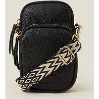 Accessorize Webbing Strap Phone Bag - Black