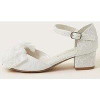 Monsoon Girls Lacey Floppy Bow Party Heels - Ivory