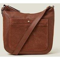 Accessorize Leather Messenger Bag - Tan