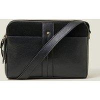 Accessorize Leather Double Zip Cross Body - Black